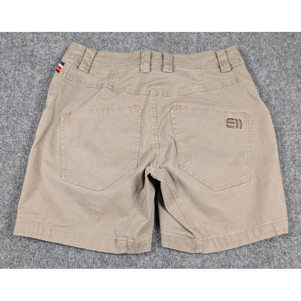 E11 State of Elevenate Pebble Shorts Womens‎ Large Vintage Khaki Stretch Canvas - Picture 6 of 6